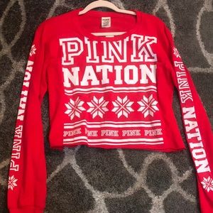 Victoria secret crop holiday shirt